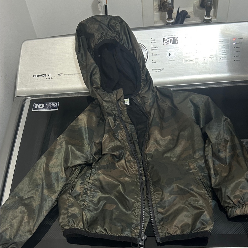 Crazy 8 Boys Camo Hooded Raincoat - Green, Brown